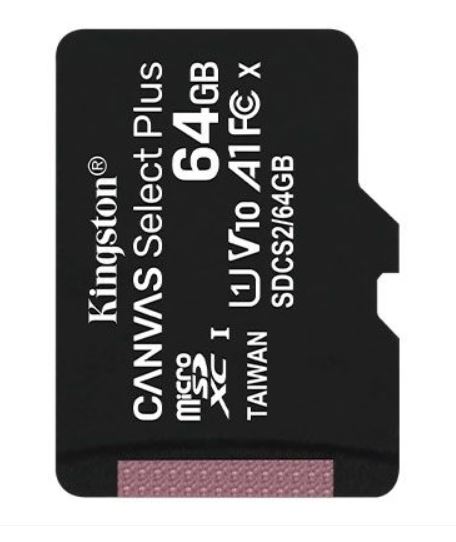 Kingston 64GB Canvas Select Plus Class 10 UHS-1 microSDXC (SDCS2/64GBSP) memriakrtya